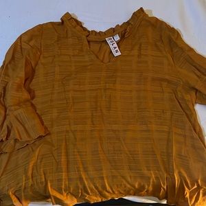 Orange Blouse Top Anthropologie Medium